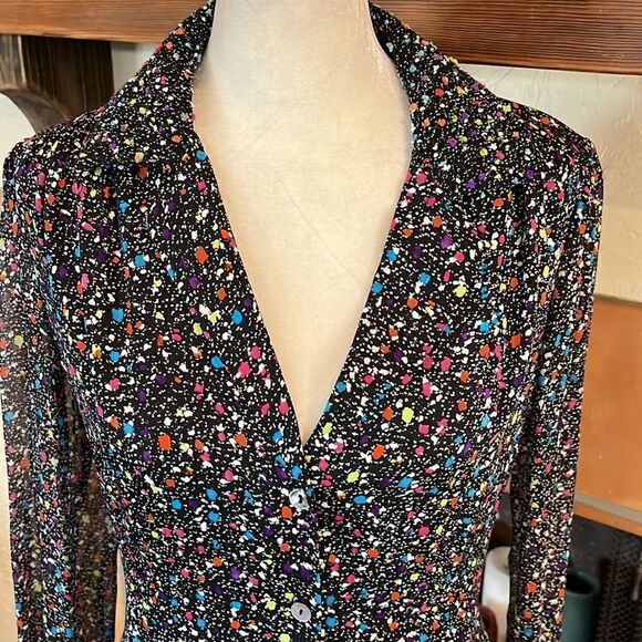 Diane von Fürstenberg multi colored confetti, Catherine silk dress, 4! - Picture 2 of 13